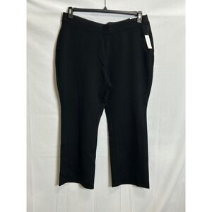 Catherines Black Ponte Knit Pants Plus Size 18/20WP Straight Leg Pull On NEW